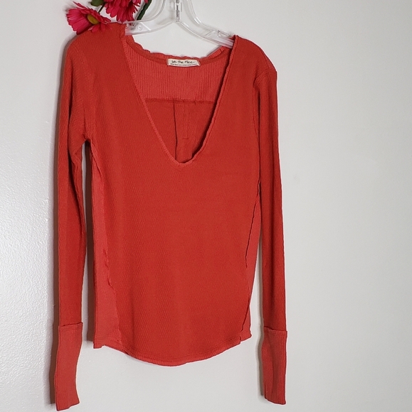 NEW Free People Wrap It Up Thermal Top Pollen Dust Bohemian Sexy Spring V Neck - Picture 2 of 14
